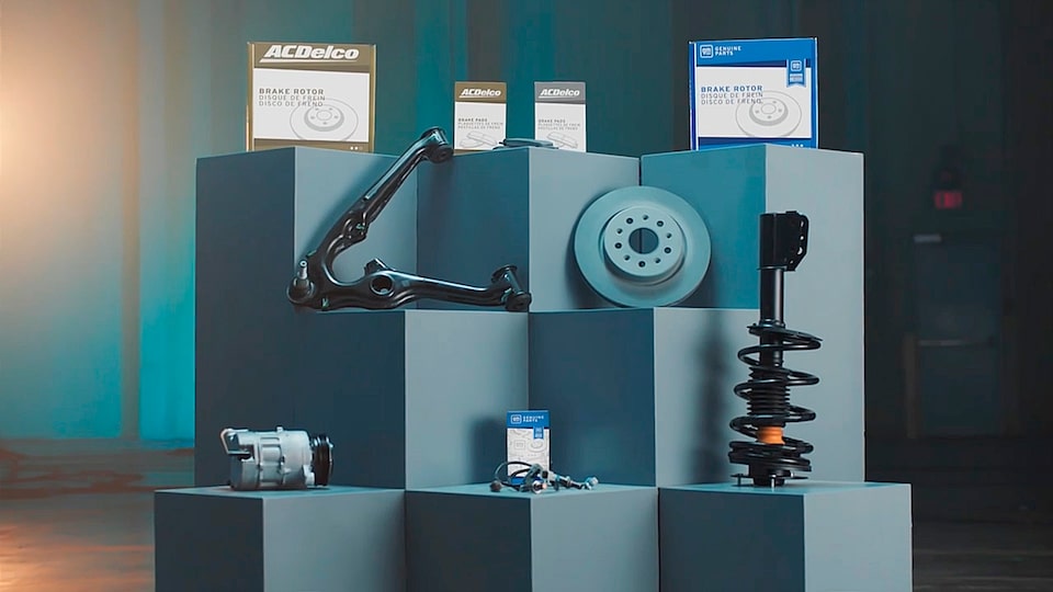 Video Thumbnail ACDelco Brake Rotor on a Display Cube along with Motor and Other Car Parts