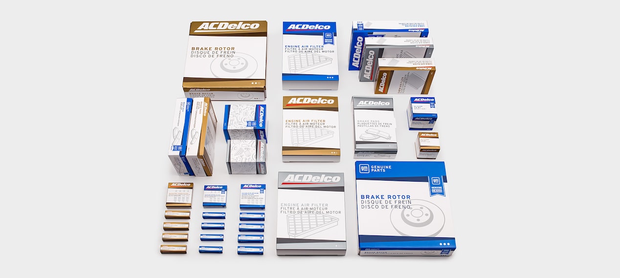 A Group of ACDelco Products and Boxes Put Together