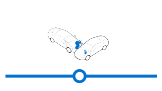 Two Icons of Vehicles Involved in a Collision