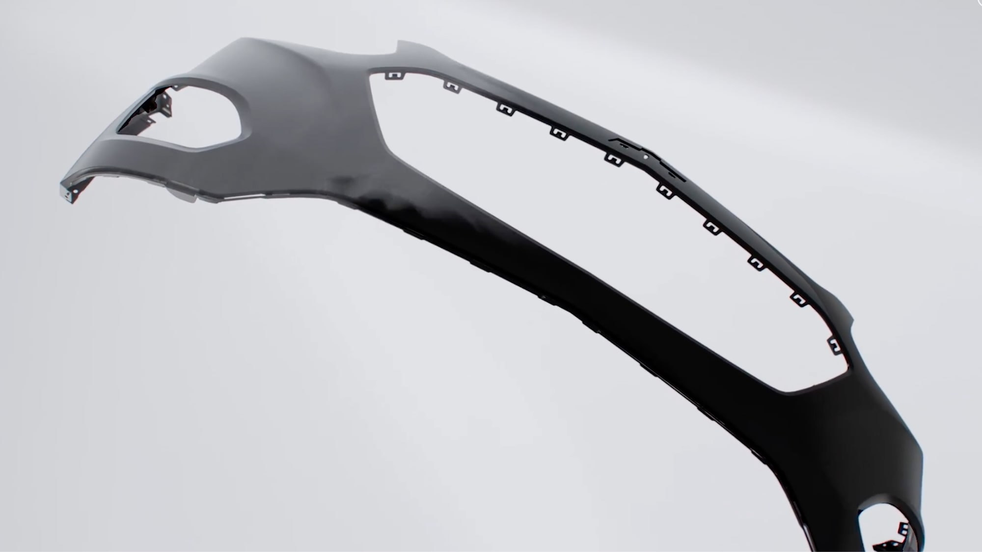 Angular View of a Front Vehicle Bumper