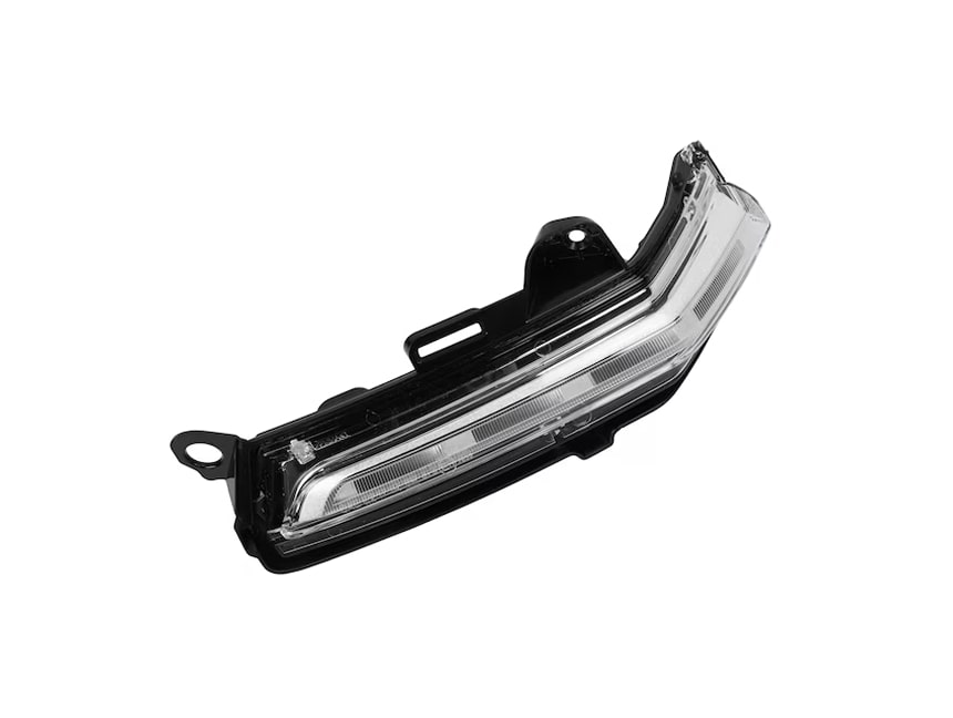 Curved Vehicle Turn Signal Light with a Black Mounting Bracket