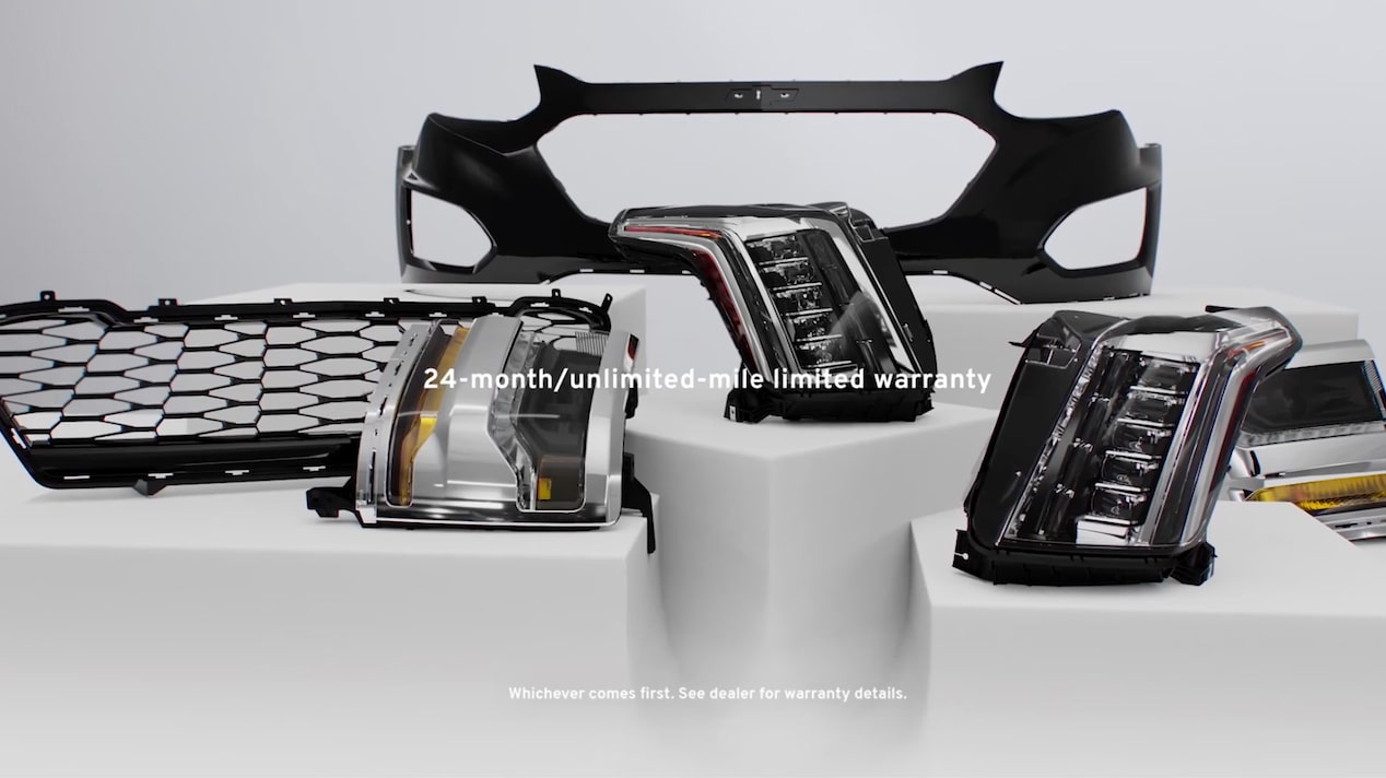 Three Different Black and Silver-Framed Vehicle Headlights Put on Display