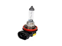 Three Quarters View of an Automotive Headlight Bulb Inside a Glass Capsule