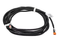 A Coiled Black Automotive Wire with Connector Plugs on Each End