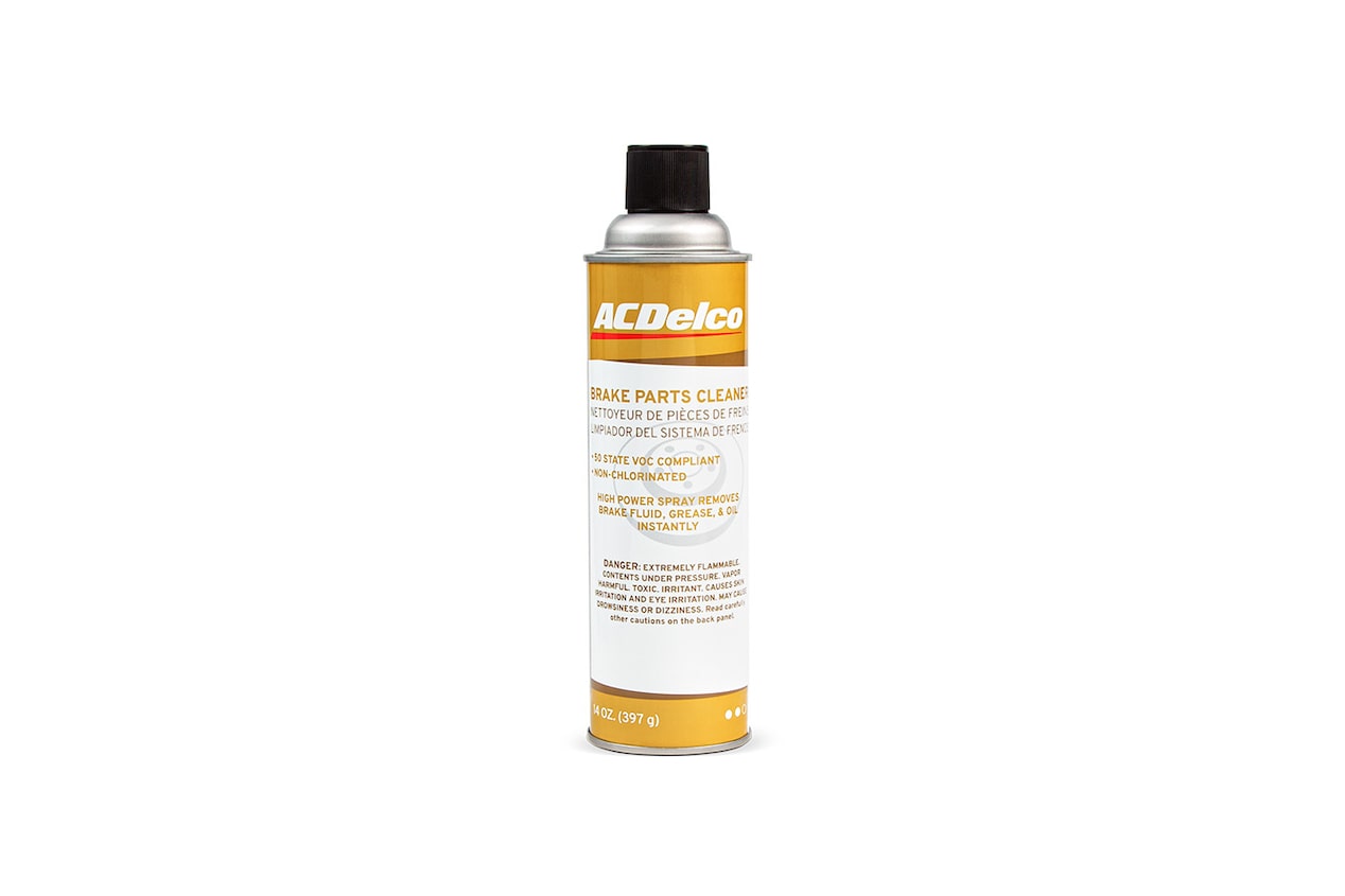 A View of a Yellow Brake Pads Cleaner Spray