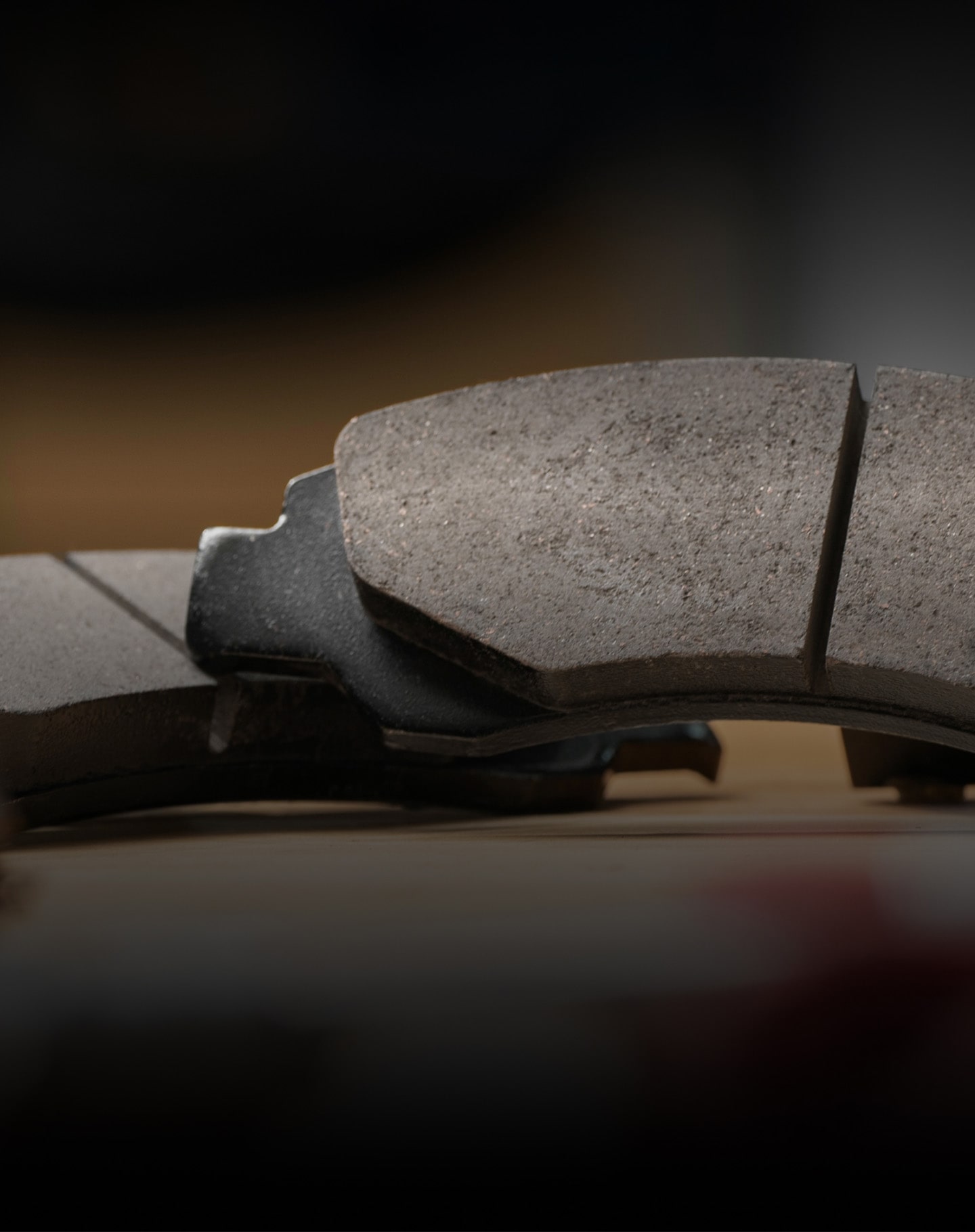 Close-up of a Black Brake Pad of a Table