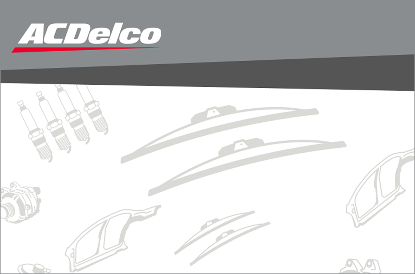 A Graphic Showing Depictions of Various Auto Parts with the ACDelco Logo on a Gray Silver Tier Banner