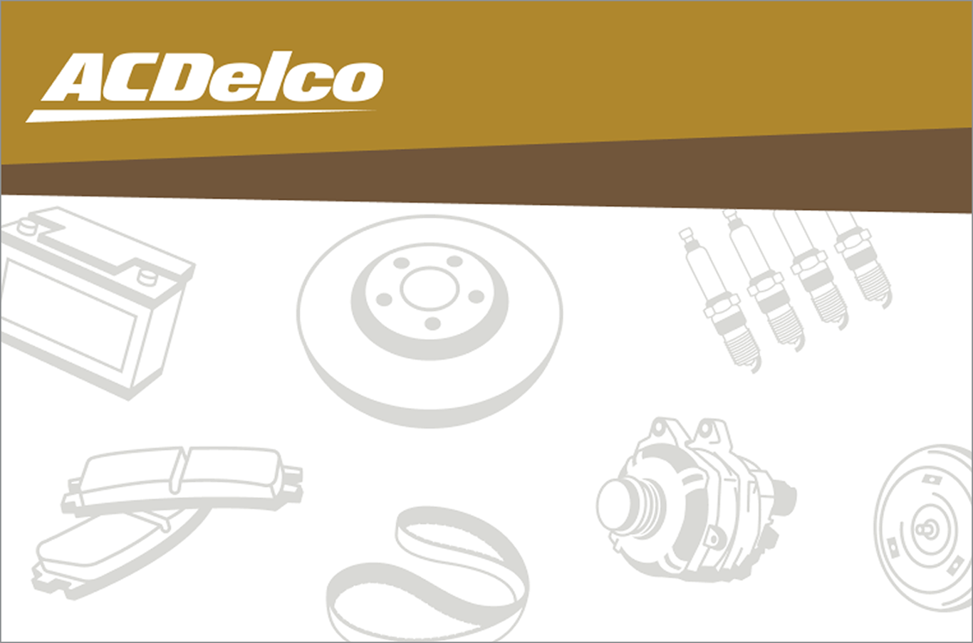 A Graphic Showing Depictions of Various Auto Parts with the ACDelco Logo on a Green Gold Tier Banner