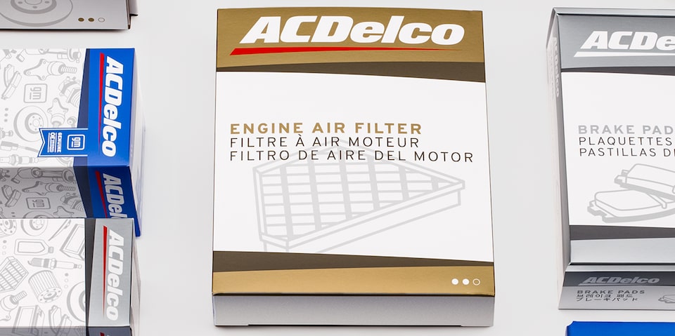 GM Parts Engine Air Filters Laid Out on a White Background