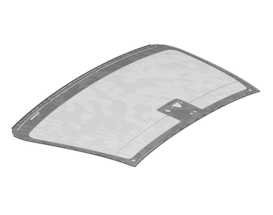 Illustration of a GM Genuine Windshield Glass Replacement Part