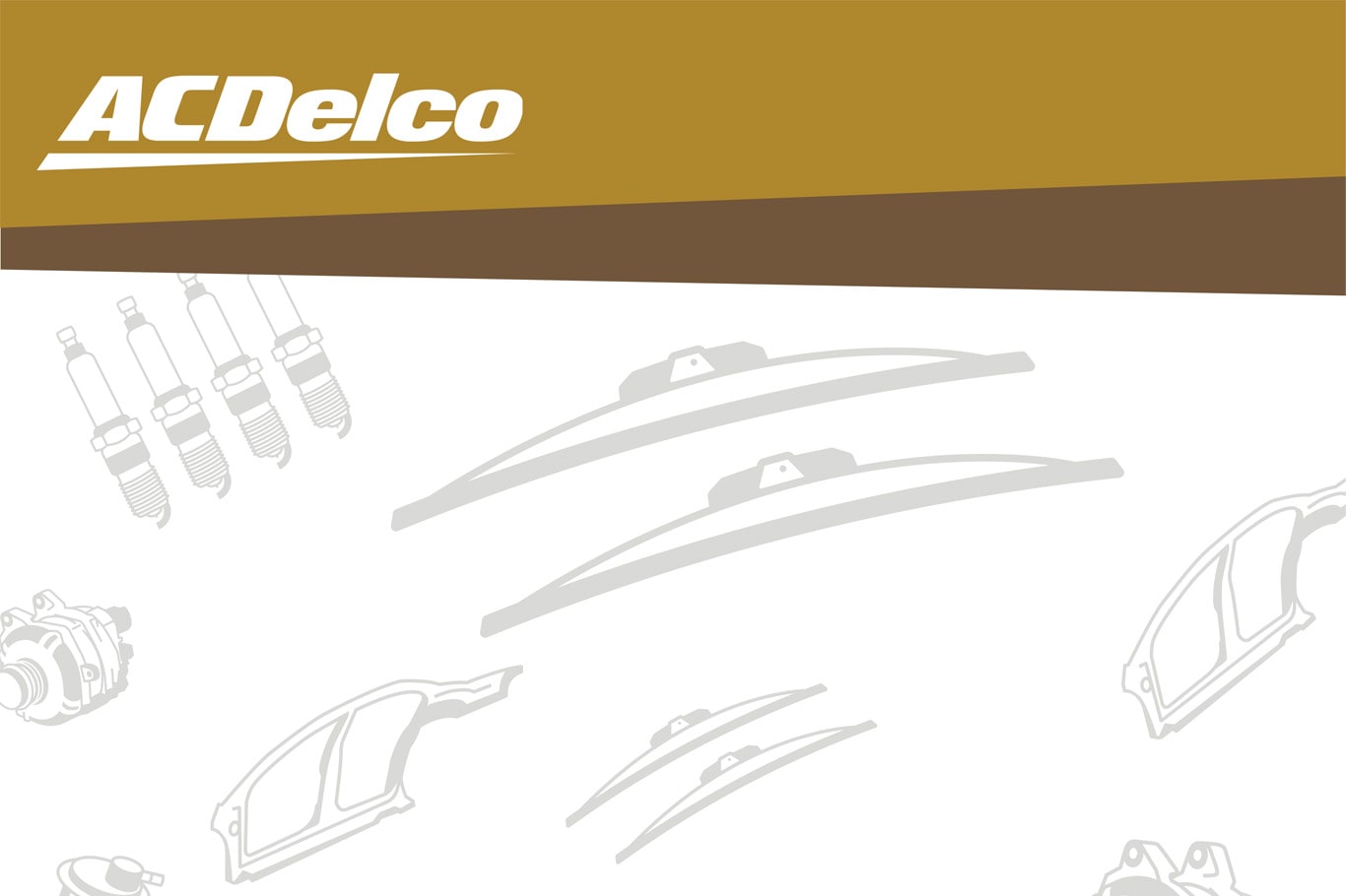 A Gold Tier ACDelco File with Blueprints of Wiper Blades and Engine on It
