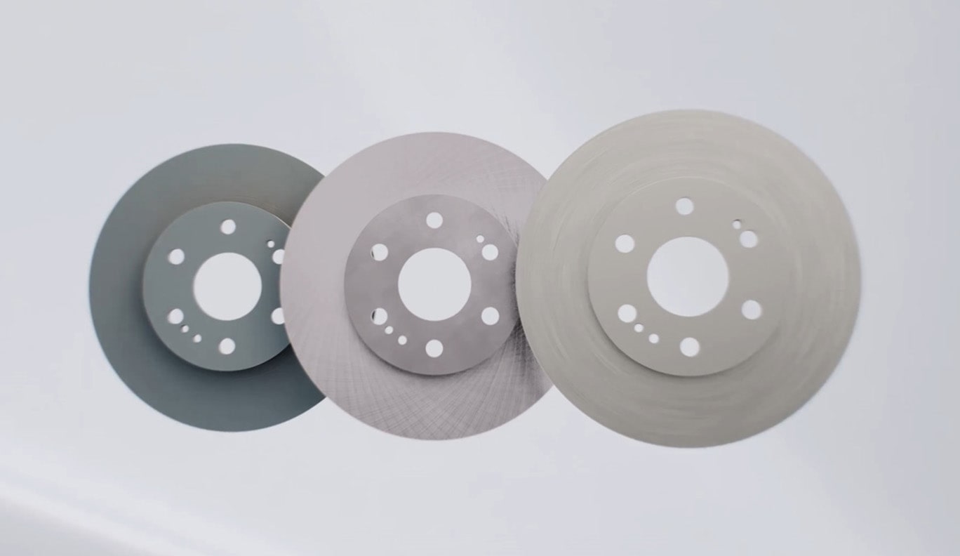 Three Brake Rotor Discs on Display