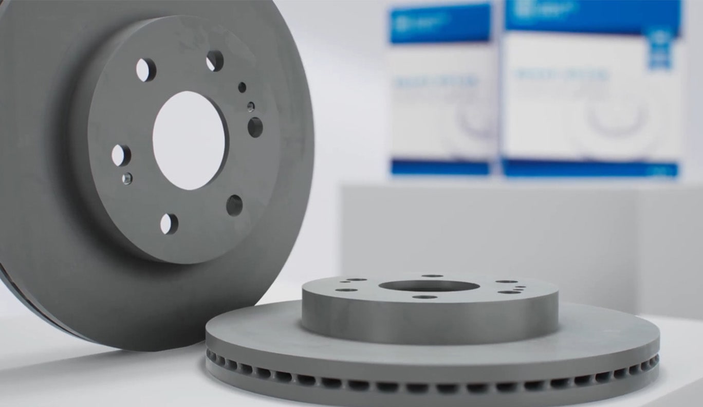 GM Genuine Brake Rotor Discs on Display with Packaging in Background