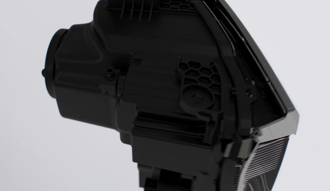 Closeup of GM Genuine Headlamp Part