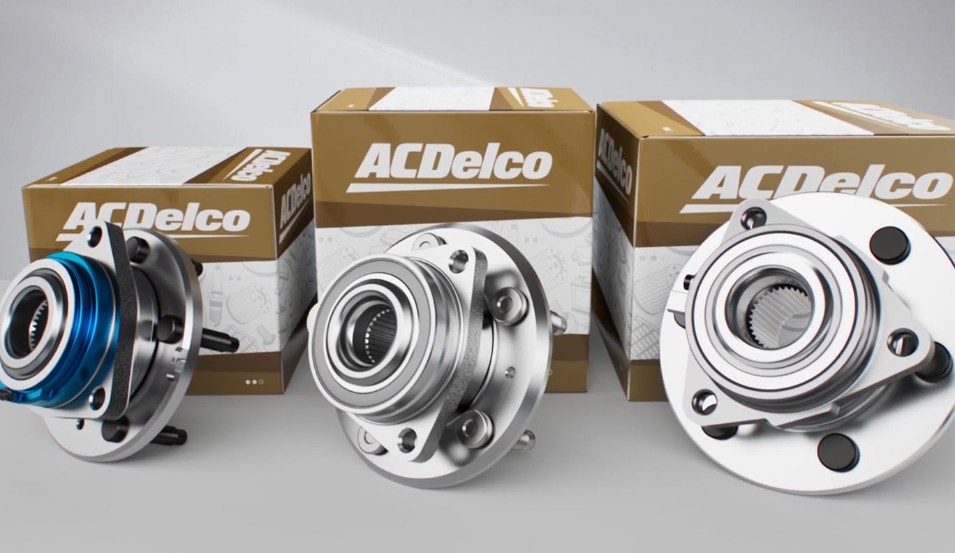 Three ACDelco Gold Bearings Video for Show in Front of a White Background
