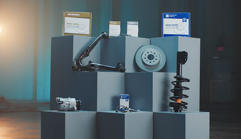 Various ACDelco Parts on a Tiered Display Platform